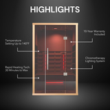 The Eclipse 2 Person Near Zero EMF Full Spectrum Infrared Sauna